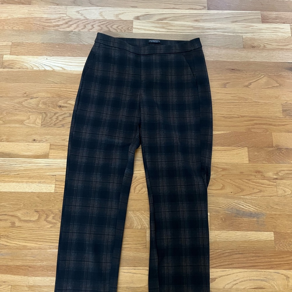 Liverpool Black and Brown Plaid Trousers